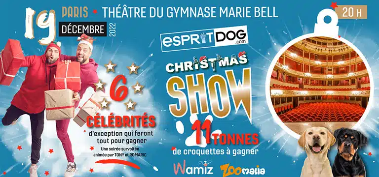 Tony Silvestre et Romaric Pagot annonce Esprit Dog Christmas Show le 19 décembre 2022 à Paris